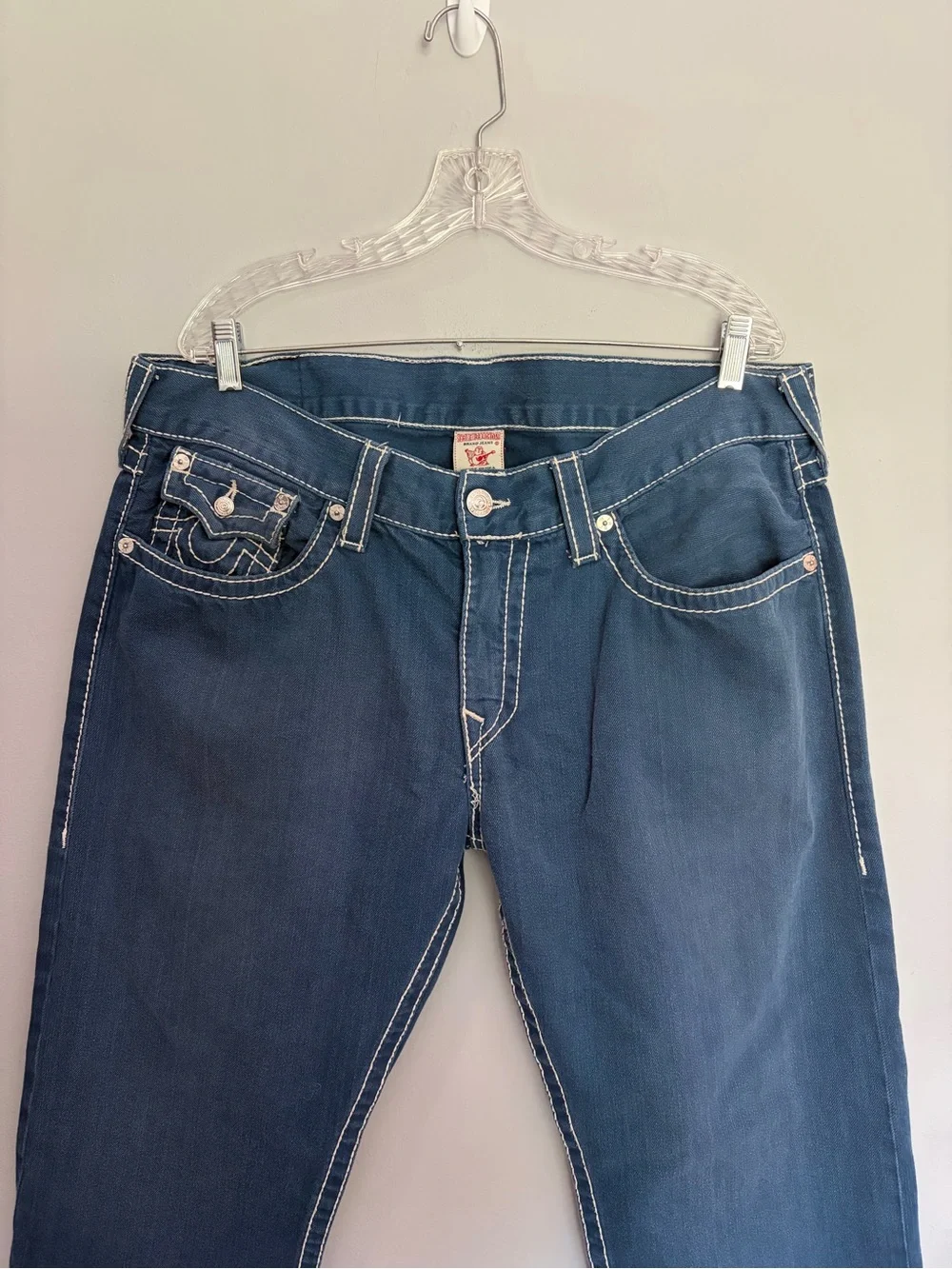 TRUE RELIGION Buddha World Tour Jeans Mens 38 (39x31) Thick Stitch USA Made